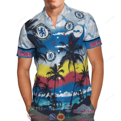 Chelsea Fc Palm Tree Hawaiian Shirt Beach Shorts - Hot Sale 2025