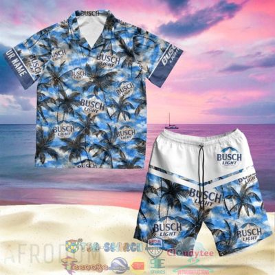 Personalized Name Busch Light Beer Palm Tree Hawaiian Shirt Beach Shorts - Hot Sale 2025