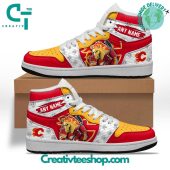 NHL Calgary Flames Special Team Mascot Design Air Jordan 1 Sneaker - soulcals.com