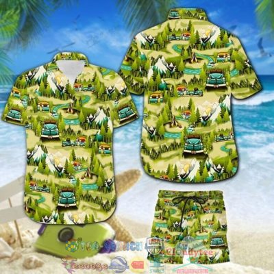 Camping Hawaiian Shirt And Shorts - Hot Sale 2025