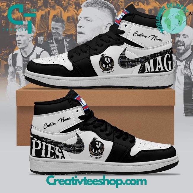 AFL Collingwood Magpies Air Jordan 1 Sneakers - soulcals.com