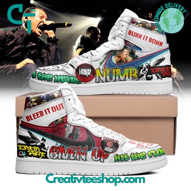 Linkin Park Burn It Down Air Jordan 1 Sneaker - soulcals.com