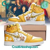 Queen Rock Band Gold Signature Air Jordan 1 Sneaker - soulcals.com