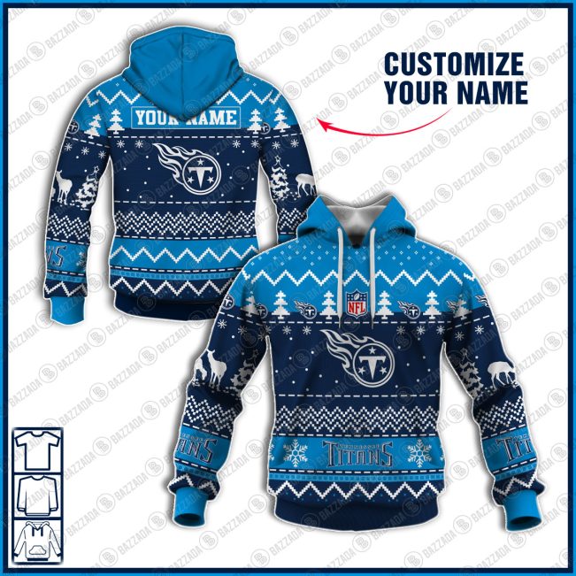 Xmas NFL Tennessee Titans Personalize name Unisex Sweatshirt , Freece Hoodie, Freece Zipper Hoodie Gift For Thanksgiving Christmas New Year