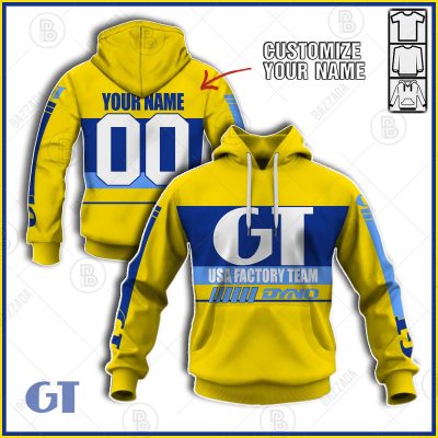 GT TEAM YELLOW OLD SCHOOL BIKE JERSEY CLASSIC BMX JERSEY RACE BIKE SHIRT VINTAGE- Personalize name and number