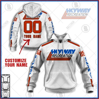 SKYWAY RECREATION USA OLD SCHOOL BIKE JERSEY CLASSIC BMX JERSEY RACE BIKE SHIRT VINTAGE- Personalize name and number