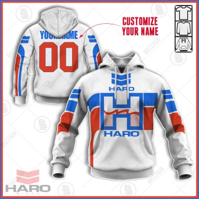 HARO RACE WHITE BLUE LINE ORANGE OLD SCHOOL BIKE JERSEY CLASSIC BMX JERSEY RACE BIKE SHIRT VINTAGE- Personalize name and number
