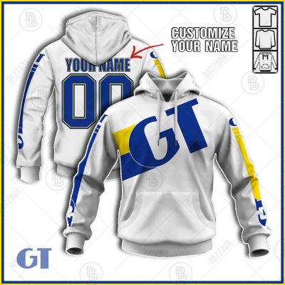 GT TEAM WHITE LINE BLUE YELLOW OLD SCHOOL BIKE JERSEY CLASSIC BMX JERSEY RACE BIKE SHIRT VINTAGE- Personalize name and number
