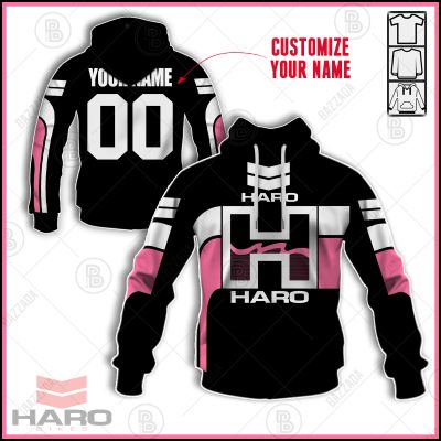 HARO RACE BLACK LIE WHITE PINK OLD SCHOOL BIKE JERSEY CLASSIC BMX JERSEY RACE BIKE SHIRT VINTAGE- Personalize name and number