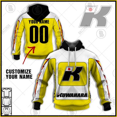 KUWAHARA TEAM WHITE LINE YELLOW OLD SCHOOL BIKE JERSEY CLASSIC BMX JERSEY RACE BIKE SHIRT VINTAGE- Personalize name and number