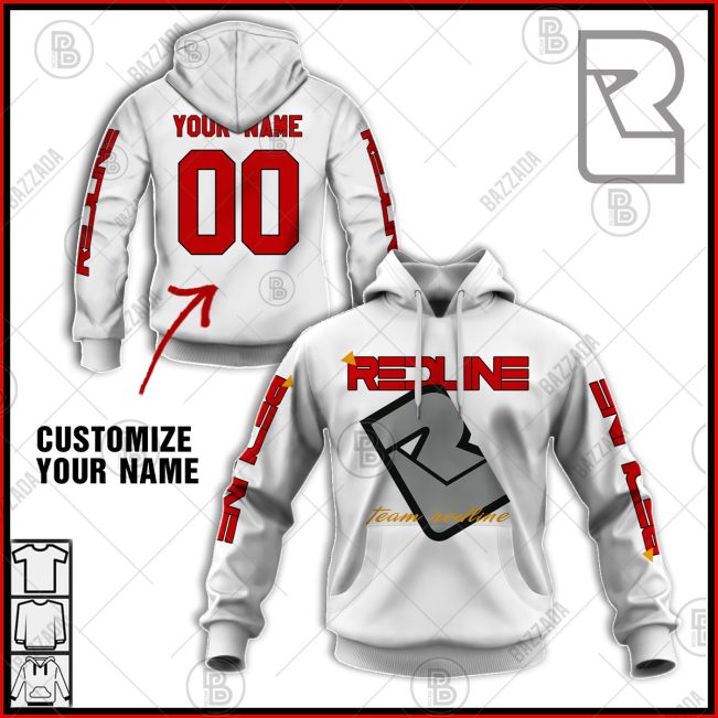 REDLINE TEAM WHITE OLD SCHOOL BIKE JERSEY CLASSIC BMX JERSEY RACE BIKE SHIRT VINTAGE- Personalize name and number