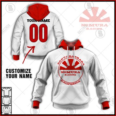 NOMURA RACING TEAM SANTABARBARA CALIFORNIA WHITE OLD SCHOOL BIKE JERSEY CLASSIC BMX JERSEY RACE BIKE SHIRT VINTAGE- Personalize name and number