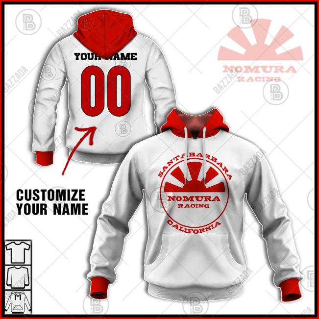 NOMURA RACING TEAM SANTABARBARA CALIFORNIA WHITE OLD SCHOOL BIKE JERSEY CLASSIC BMX JERSEY RACE BIKE SHIRT VINTAGE- Personalize name and number