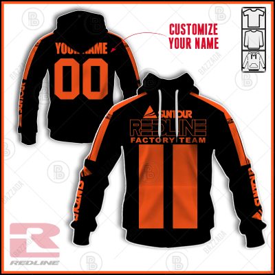 REDLINE FACTORY TEAM SUNTOUR BLACK ORANGE OLD SCHOOL BIKE JERSEY CLASSIC BMX JERSEY RACE BIKE SHIRT VINTAGE- Personalize name and number