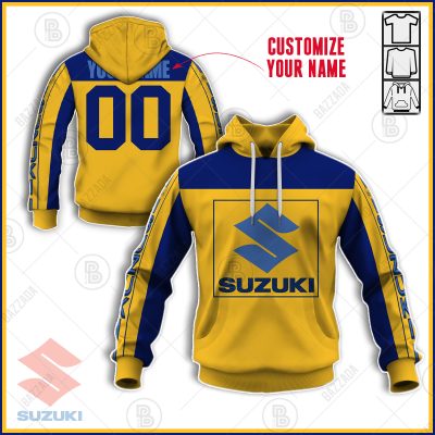 SUZUKI TEAM YELLOW LINE BLUE OLD SCHOOL BIKE JERSEY CLASSIC BMX JERSEY RACE BIKE SHIRT VINTAGE- Personalize name and number
