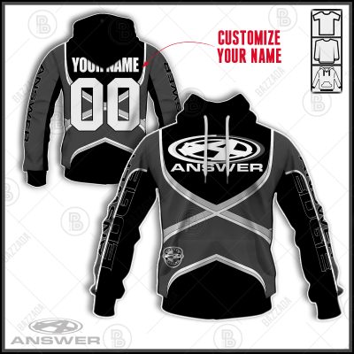 ANSWER TEAM BLACK LINE GREY OLD SCHOOL BIKE JERSEY CLASSIC BMX JERSEY RACE BIKE SHIRT VINTAGE- Personalize name and number