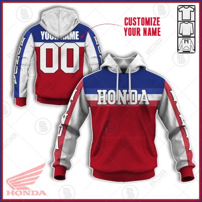 HONDA TEAM RED BLUE OLD SCHOOL BIKE JERSEY CLASSIC BMX JERSEY RACE BIKE SHIRT VINTAGE- Personalize name and number