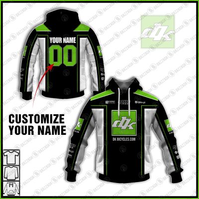 DK TEAM BLACK LINE GREEN BLUE WHITE OLD SCHOOL BIKE JERSEY CLASSIC BMX JERSEY RACE BIKE SHIRT VINTAGE- Personalize name and number