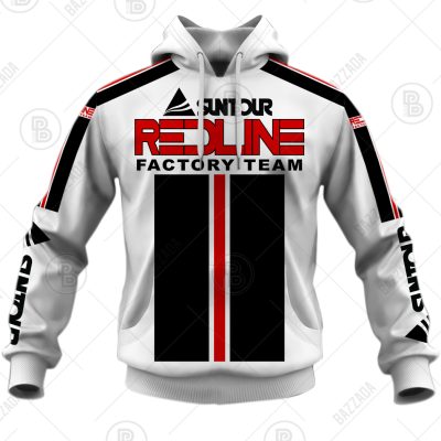 REDLINE FACTORY TEAM SUNTOUR WHITE LINE BACK RED OLD SCHOOL BIKE JERSEY CLASSIC BMX JERSEY RACE BIKE SHIRT VINTAGE- Personalize name and number