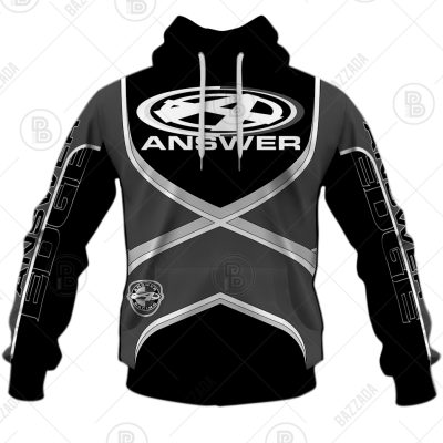 ANSWER TEAM BLACK LINE GREY OLD SCHOOL BIKE JERSEY CLASSIC BMX JERSEY RACE BIKE SHIRT VINTAGE- Personalize name and number