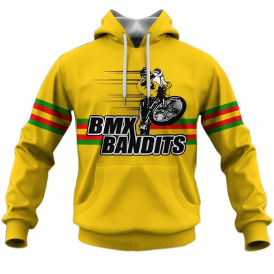 BANDITS RACE YELLOW OLD SCHOOL BIKE JERSEY CLASSIC BMX JERSEY RACE BIKE SHIRT VINTAGE- Personalize name and number