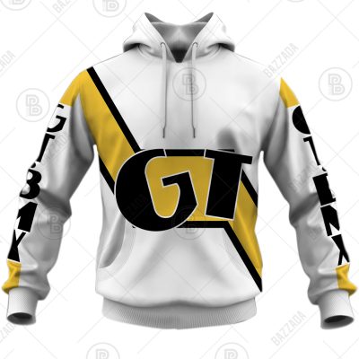 GT TEAM WHITE LINE BLACK YELLOW OLD SCHOOL BIKE JERSEY CLASSIC BMX JERSEY RACE BIKE SHIRT VINTAGE- Personalize name and number