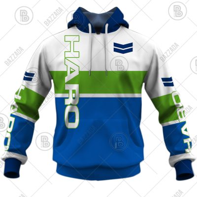 HARO RACE BLUE WHITE LINE GREEN OLD SCHOOL BIKE JERSEY CLASSIC BMX JERSEY RACE BIKE SHIRT VINTAGE- Personalize name and number