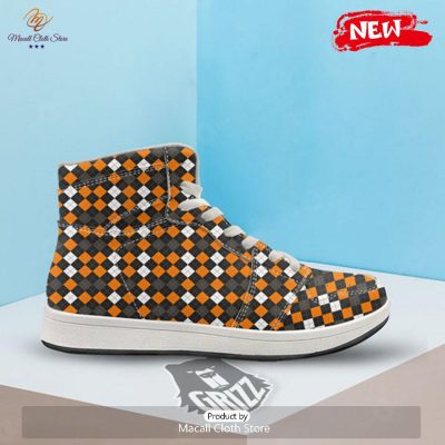 HOT Argyle Halloween Print Pattern High Top Sneakers - soulcals