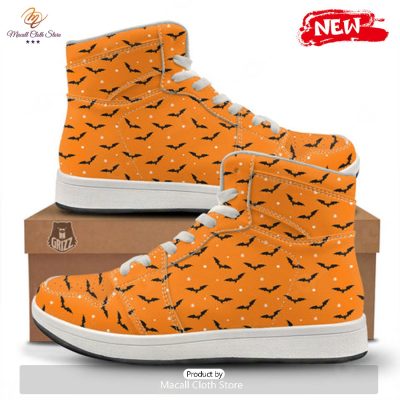 HOT Bat Halloween Print Pattern High Top Sneakers - soulcals
