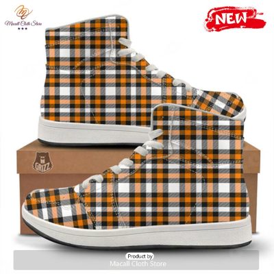 HOT Buffalo Plaid Halloween Print Pattern High Top Sneakers - soulcals