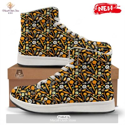 HOT Candy Halloween Print Pattern High Top Sneakers - soulcals
