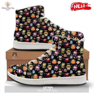 HOT Cute Children Halloween Print Pattern High Top Sneakers - soulcals