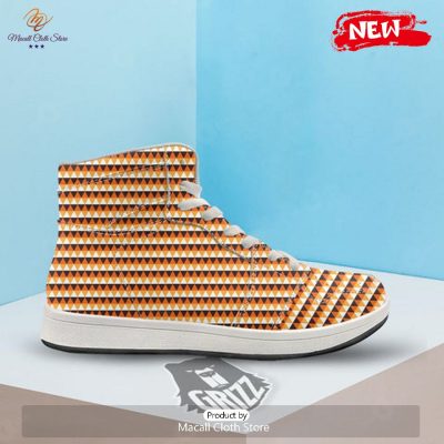 HOT Diamond Shape Halloween Print Pattern High Top Sneakers - soulcals