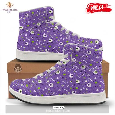 HOT Eyeball Halloween Print Pattern High Top Sneakers - soulcals