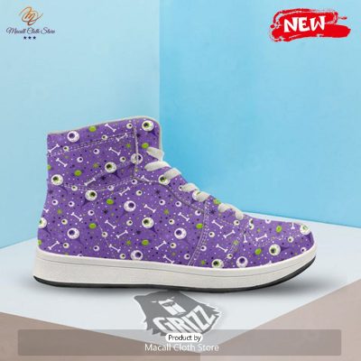 HOT Eyeball Halloween Print Pattern High Top Sneakers - soulcals