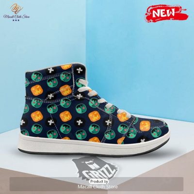 HOT Frankenstein Face Halloween Print Pattern High Top Sneakers - soulcals