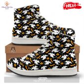 Hot Ghost Halloween Print Pattern High Top Sneakers Good One Dear - demo10
