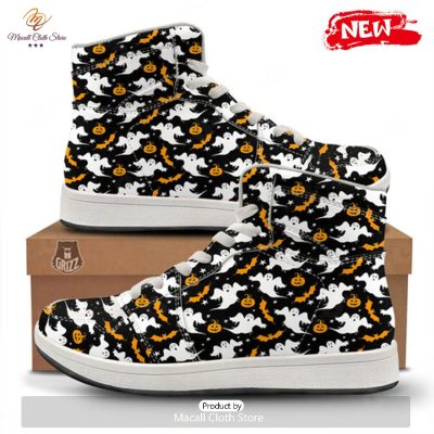 HOT Ghost Halloween Print Pattern High Top Sneakers - soulcals
