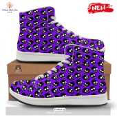 Hot Halloween Black And Purple Print Pattern High Top Sneakers Wow, Cute Pie - demo10