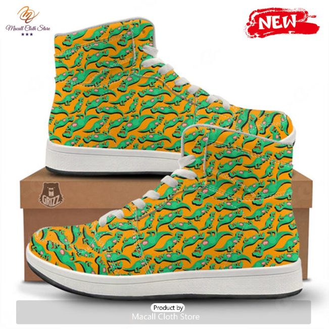 HOT Halloween Cute Dino Print Pattern High Top Sneakers - soulcals