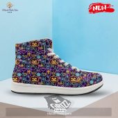Hot Halloween Neon Cute Print Pattern High Top Sneakers Cool Look Bro - demo10