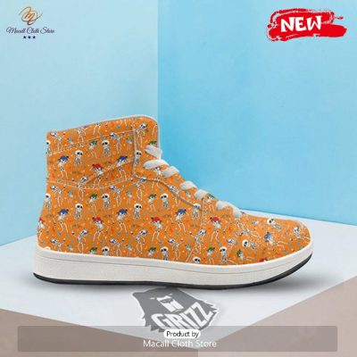 HOT Halloween Party Orange Print Pattern High Top Sneakers - soulcals