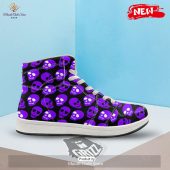 Hot Halloween Skull Black And Purple Print High Top Sneakers You Look Lazy - demo10
