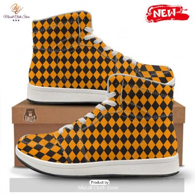 HOT Harlequin Halloween Print Pattern High Top Sneakers - soulcals