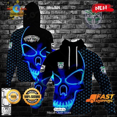 HOT NRL New Zealand Warriors Neon Skull 3D Design Hoodie Sweatshirt 3D -soulcals