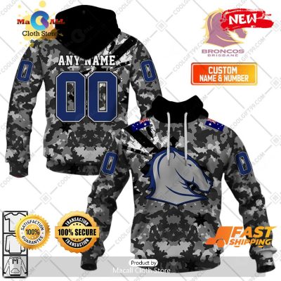 HOT Personalized NRL Brisbane Broncos Special Camo Military Flag Hoodie Sweatshirt 3D -soulcals