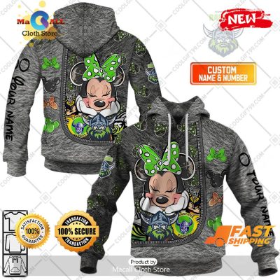HOT Personalized NRL Canberra Raiders Logo and Minnie Mouse Design Hoodie Sweatshirt 3D -soulcals