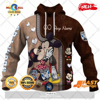 HOT Personalized NRL Canterbury Bankstown Bulldogs Mickey and Minnie Design Hoodie Sweatshirt 3D -soulcals