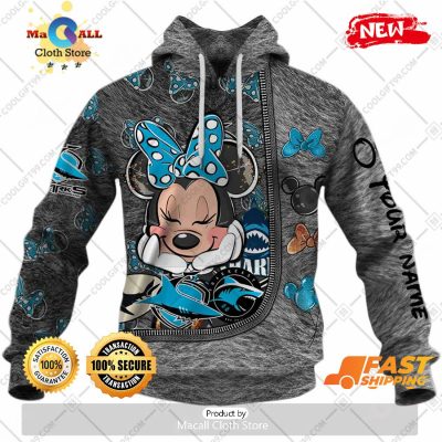 HOT Personalized NRL Cronulla Sutherland Sharks Logo and Minnie Mouse Design Hoodie Sweatshirt 3D -soulcals