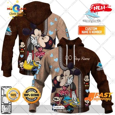 HOT Personalized NRL Cronulla Sutherland Sharks Mickey and Minnie Design Hoodie Sweatshirt 3D -soulcals HOT Personalized NRL Cronulla Sutherland Sharks Mickey and Minnie Design Hoodie Sweatshirt 3D -soulcals